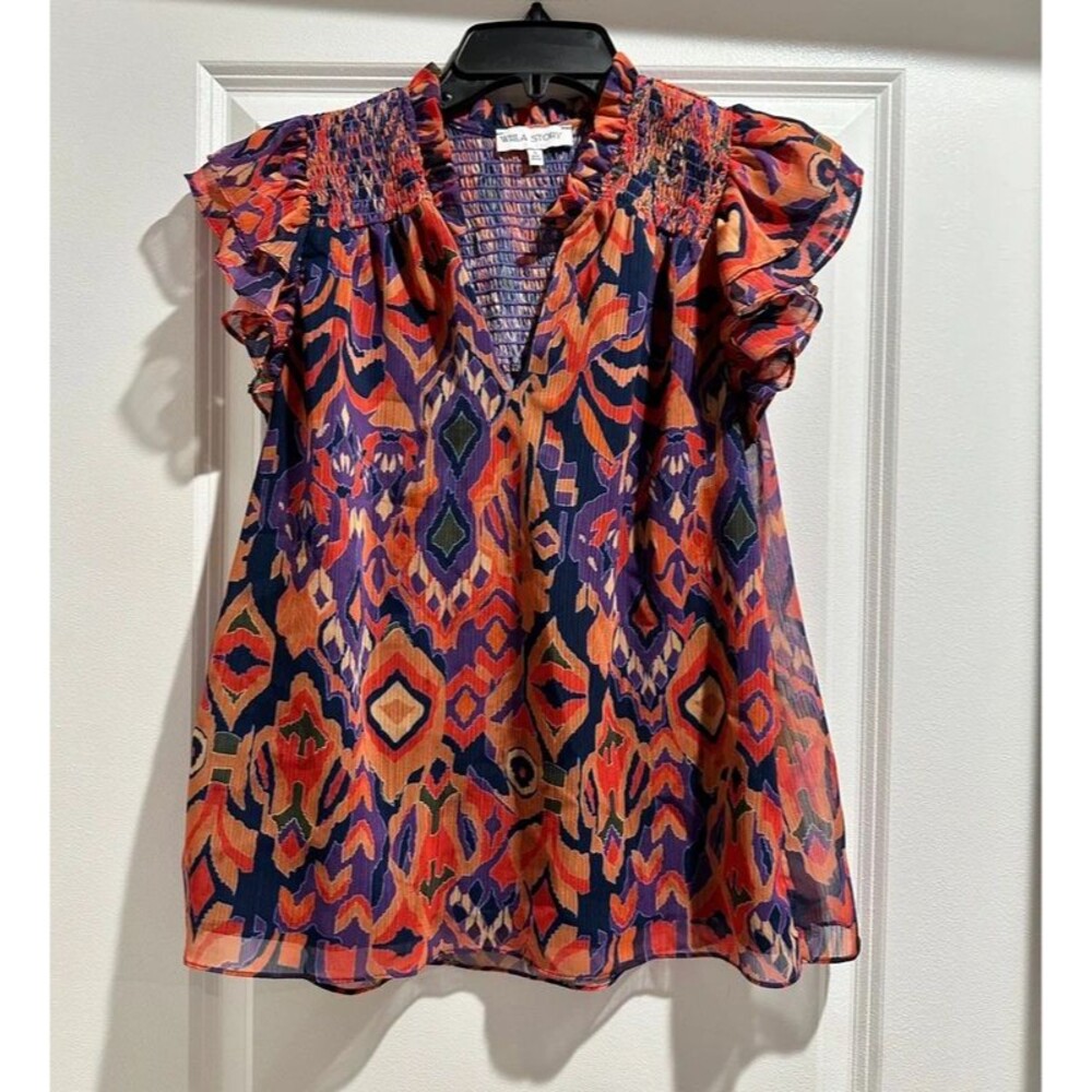 Willa Story Vibrant Ruffle Blouse